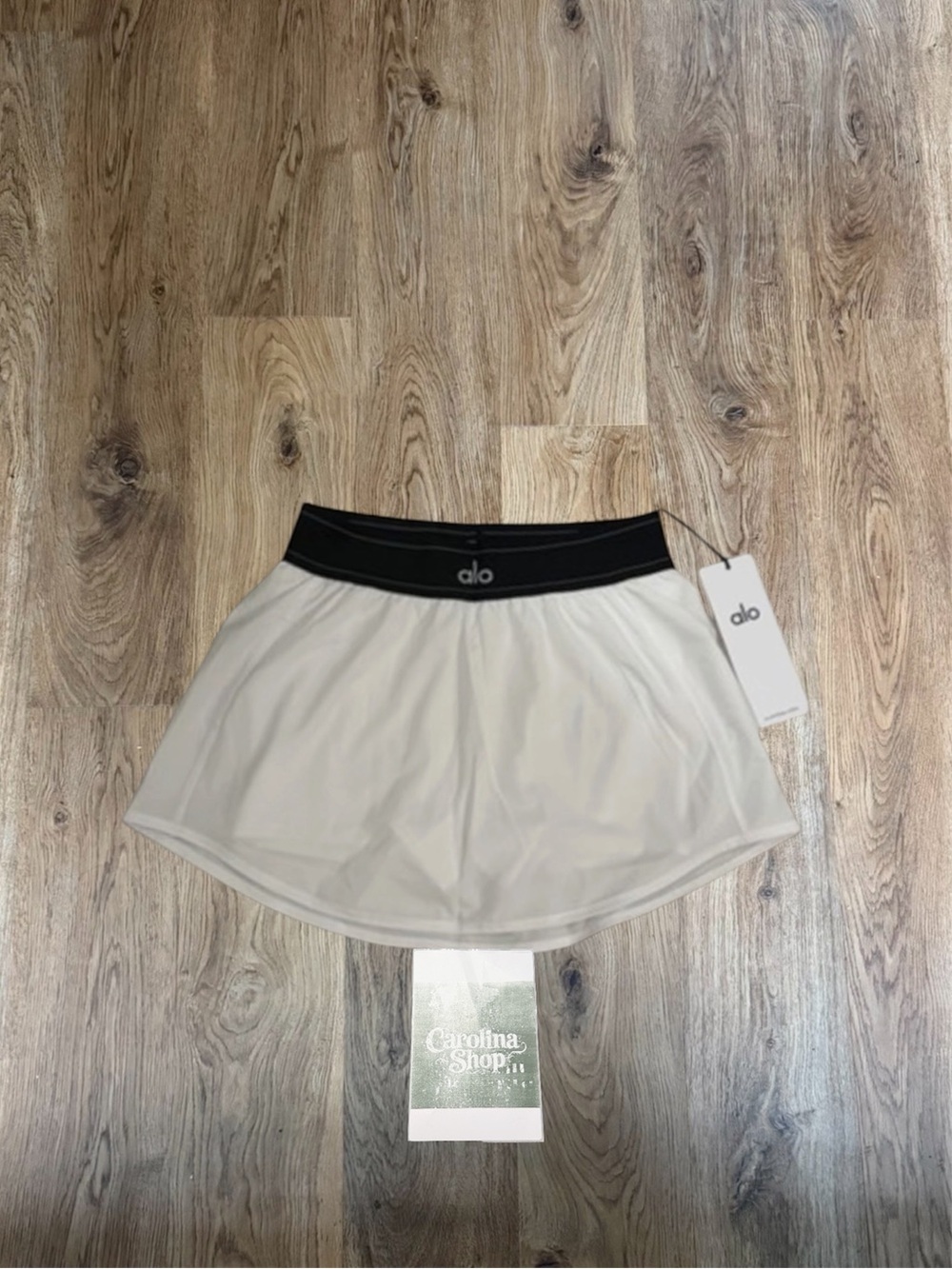 ALO Yoga White Flared Match Point Tennis Skirt